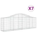 Paniers à gabions arqués 7 pcs 200x30x60/80 cm Fer galvanisé