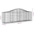 Paniers à gabions arqués 7 pcs 200x30x60/80 cm Fer galvanisé