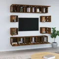 Ensemble de meubles TV 10 pcs Chêne fumé Bois d'ingénierie