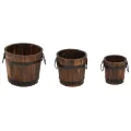 Ensemble de jardinière godet 3 pcs bois massif de sapin