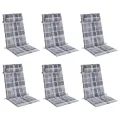 Coussins de chaise à dossier haut lot de 6 carreaux gris