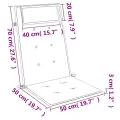 Coussins de chaise à dossier haut lot de 6 carreaux gris