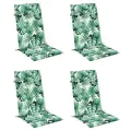Coussins de chaise à dossier haut lot de 4 modèle de feuille