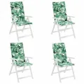 Coussins de chaise à dossier haut lot de 4 modèle de feuille