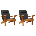 Coussins de chaise adirondack lot de 2 noir tissu oxford