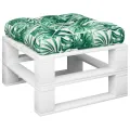 Coussin de palette motif de feuilles 60x61,5x10 cm tissu