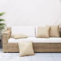 Coussins de canapé lot de 4 beige 60x60 cm tissu