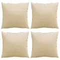 Coussins de canapé lot de 4 beige 60x60 cm tissu