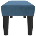 Banc  Gris clair 70x30x30 cm Velours Bleu foncé Bois, Tissu