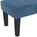 Banc  Gris clair 70x30x30 cm Velours Bleu foncé Bois, Tissu
