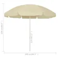 Parasol de plage jaune sable 240 cm