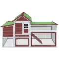 Poulailler moka 186,5x58,5x113 cm bois massif de pin