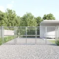 Portal de jardin maille argenté 400x175 cm acier galvanisé