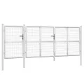 Portal de jardin maille argenté 400x175 cm acier galvanisé