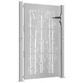 Portail de jardin 105x155 cm acier corten design de bambou