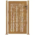 Portail de jardin 105x155 cm acier corten design de bambou