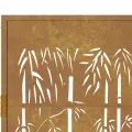 Portail de jardin 105x155 cm acier corten design de bambou