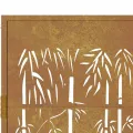 Portail de jardin 105x105 cm acier corten design de bambou