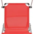 Chaise longue pliable avec toit aluminium et textilène rouge