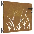 Portail de jardin 85x75 cm acier corten conception d'herbe