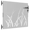 Portail de jardin 85x75 cm acier corten conception d'herbe