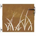 Portail de jardin 85x75 cm acier corten conception d'herbe