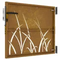 Portail de jardin 85x75 cm acier corten conception d'herbe