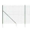 Clôture en treillis métallique et piquet d'ancrage vert 1,4x10m