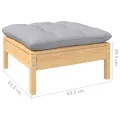Salon de jardin 11 pcs avec coussins gris bois de pin