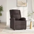 Fauteuil inclinable électrique Marron foncé Tissu