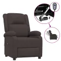 Fauteuil inclinable électrique Marron foncé Tissu