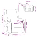 Fauteuil inclinable électrique Marron foncé Tissu