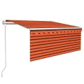 Auvent rétractable automatique store 3,5x2,5 m Orange et marron