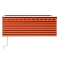 Auvent rétractable automatique store 3,5x2,5 m Orange et marron