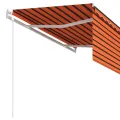 Auvent rétractable automatique store 3,5x2,5 m Orange et marron