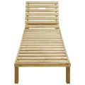 Chaise longue avec coussin carreaux rouge Bois de pin imprégné