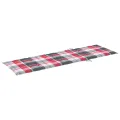 Chaise longue avec coussin carreaux rouge Bois de pin imprégné