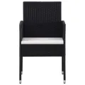 Ensemble à manger de jardin 9 pcs noir résine tressée et acier
