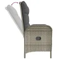 Ensemble à manger jardin et coussins 2 pcs gris rotin