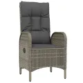 Ensemble à manger jardin 4pcs et coussins Gris Résine tressée