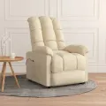 Fauteuil inclinable électrique Crème Tissu