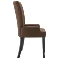 Chaises à manger avec accoudoirs lot de 2 marron tissu