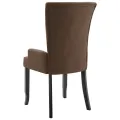 Chaises à manger avec accoudoirs lot de 2 marron tissu