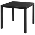 Ensemble à manger de jardin 5 pcs PVC résine tressée noir