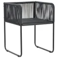Ensemble à manger de jardin 5 pcs PVC résine tressée noir