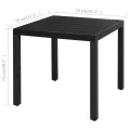 Ensemble à manger de jardin 5 pcs PVC résine tressée noir