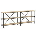 Table console chêne sonoma 200x30x75cm bois d'ingénierie et fer
