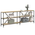 Table console chêne sonoma 200x30x75cm bois d'ingénierie et fer