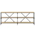 Table console chêne sonoma 200x30x75cm bois d'ingénierie et fer