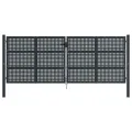 Portail de jardin anthracite 400x150 cm acier